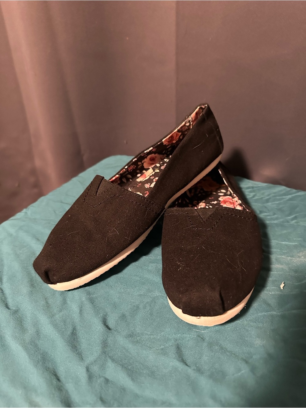 Women’s Black Slip-On Canvas Flats - Comfortable Everyday Shoes